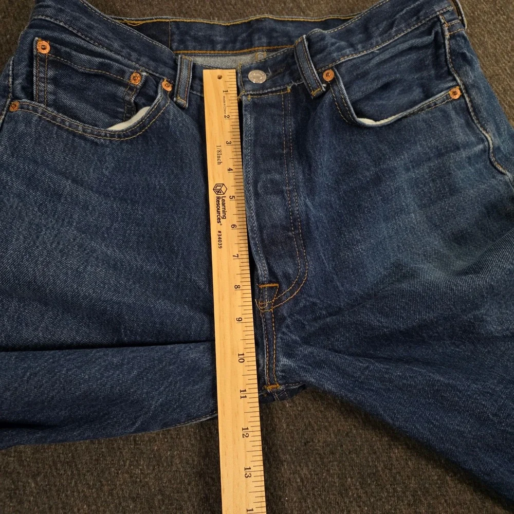 Levi's‎ 501 Mens Dark Wash Blue Button Fly Denim Jeans W30 L27